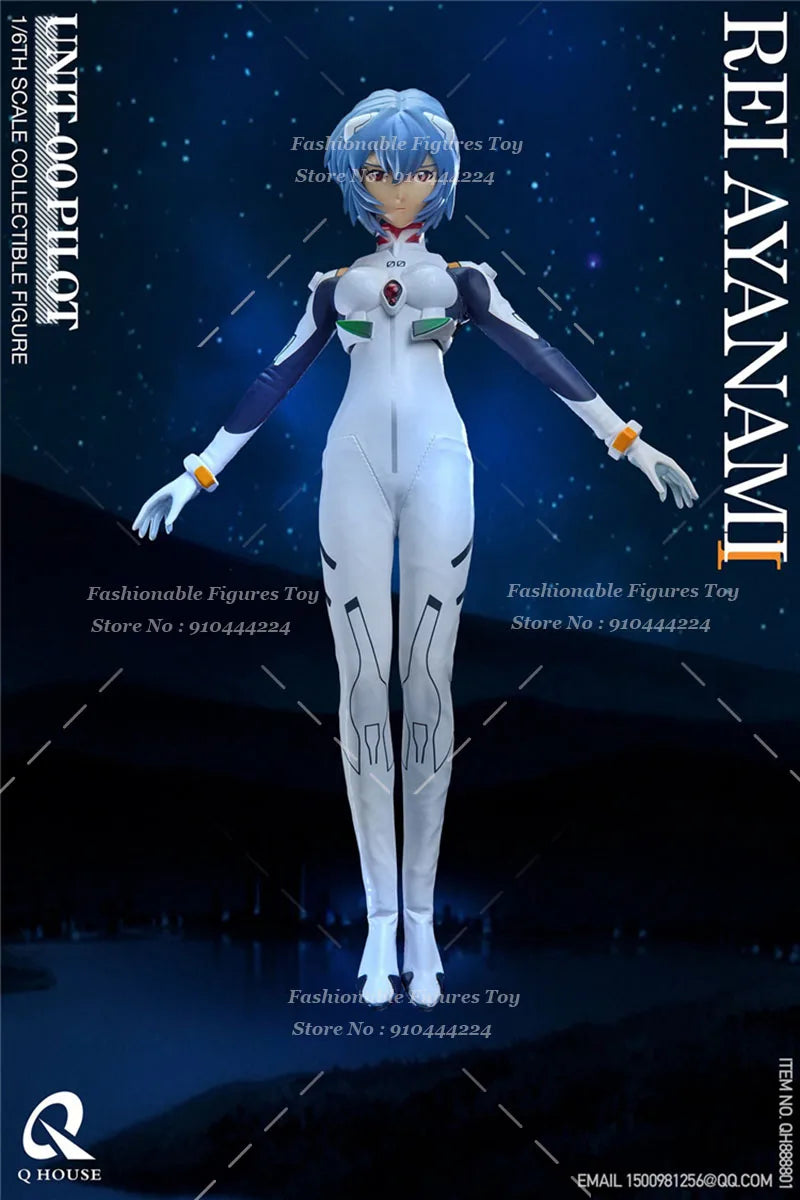 QHOUSE 1/6 Women Soldier Ayanami Rei Classic Japanese Manga Female Warrior Full Set 12Inch Action Figure Model Collection Toys