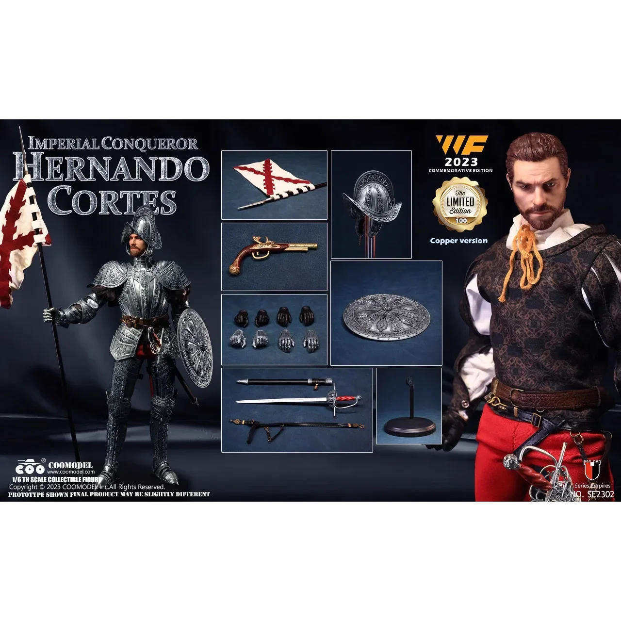COOMODEL 1/6 Imperial Conqueror Hernando Cortes SE2301 WF Brass SE2302 WF Bronze Commemorative Edition Action Figure Model