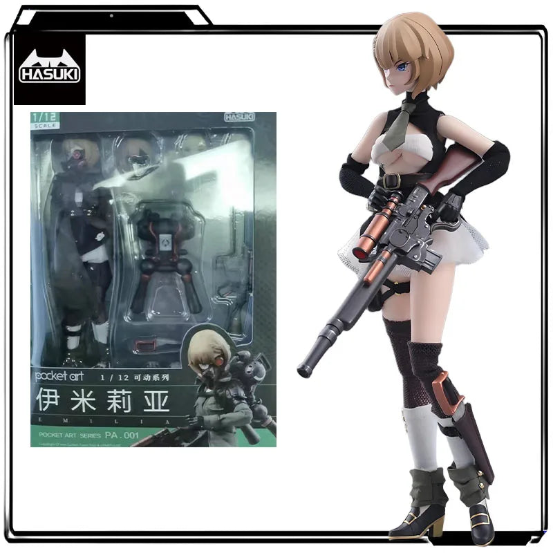 HASUKI Original Pocket Art PA 001 Emilia 1/12 Anime Action Figures Toys for Boys Christmas Gift Collectible Model Ornaments