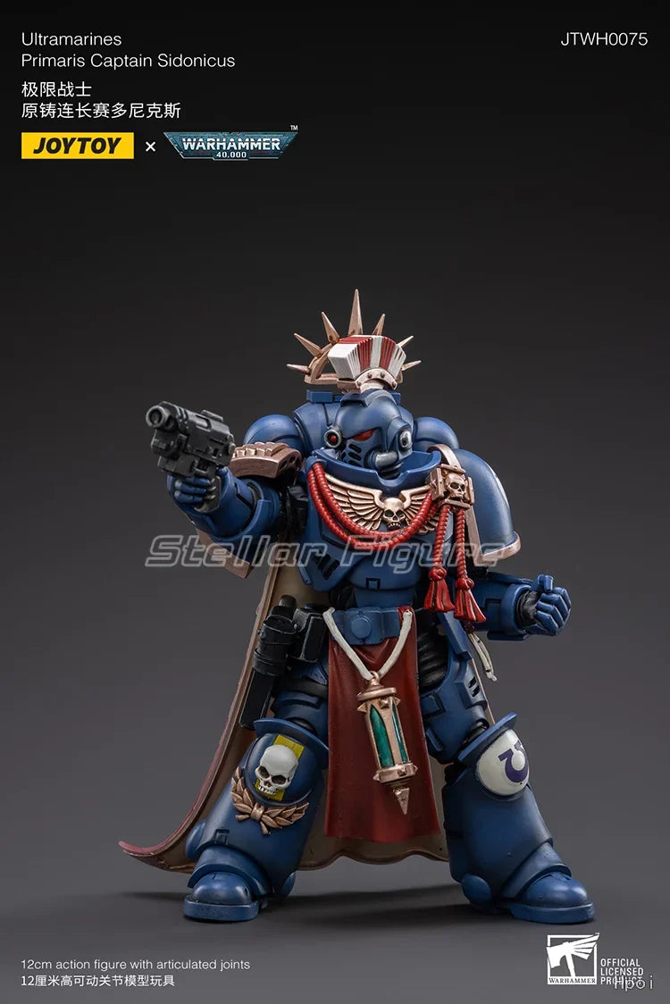 【SF】JOYTOY Warhammer 40K 1/18 Action Figure Ultramarines Primaris Captain Sidonicus Model Toys Gifts Collection