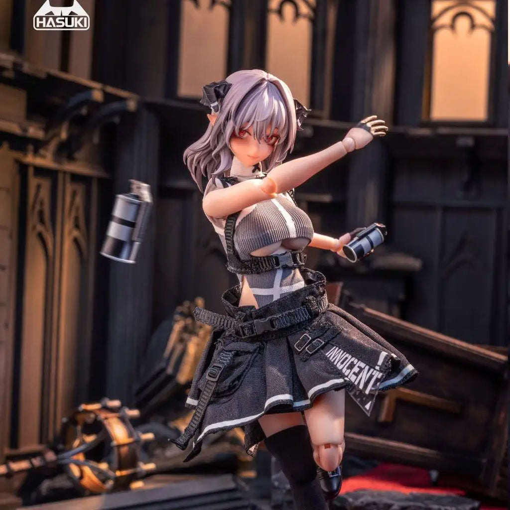In Stock Hasuki Pocket Art PA009 SP 1/12 Succubus Nun Friede Women Soldier Anime Action Figure Toys Models Collectible PVC Gift