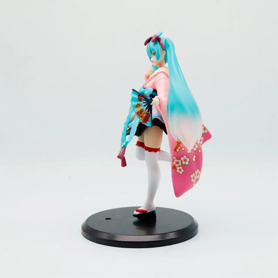 20cm Fashion Hatsune Miku Anime Figure Kimono Hatsune Miku Action Figures Kawaii Girl Figurine PVC Collection Model Toys wholesa