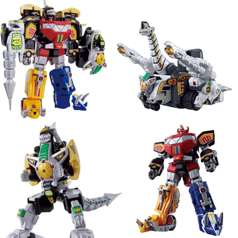 Original Bandai Mighty Morphin Power Rangers Figures Super MiniPLA Action Figure Soul of Chogokin Thunder Megazord Figurine Toy