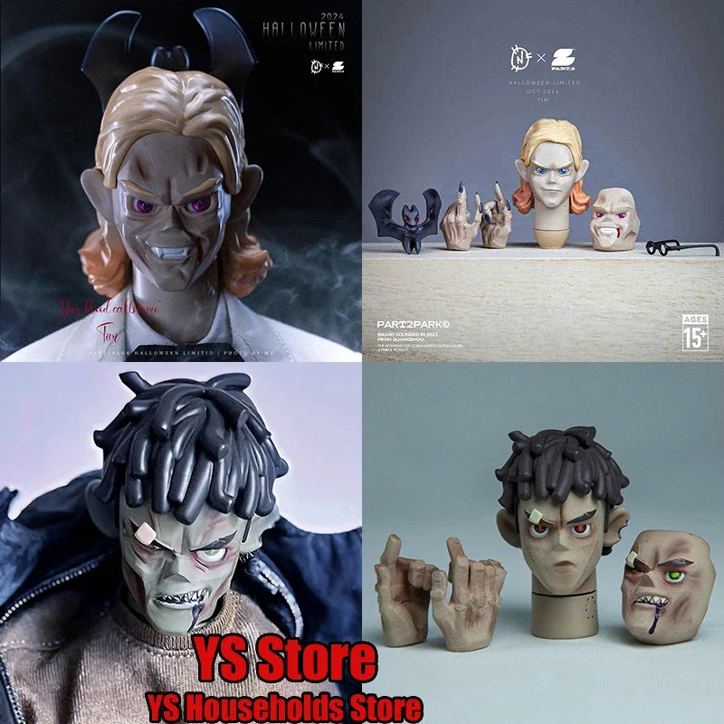 PART2PARK Original 1/6 Halloween Limited Cosplay Horror Man Blood Head Sculpt Delicate Model Toys For 12" Action Figure Decors