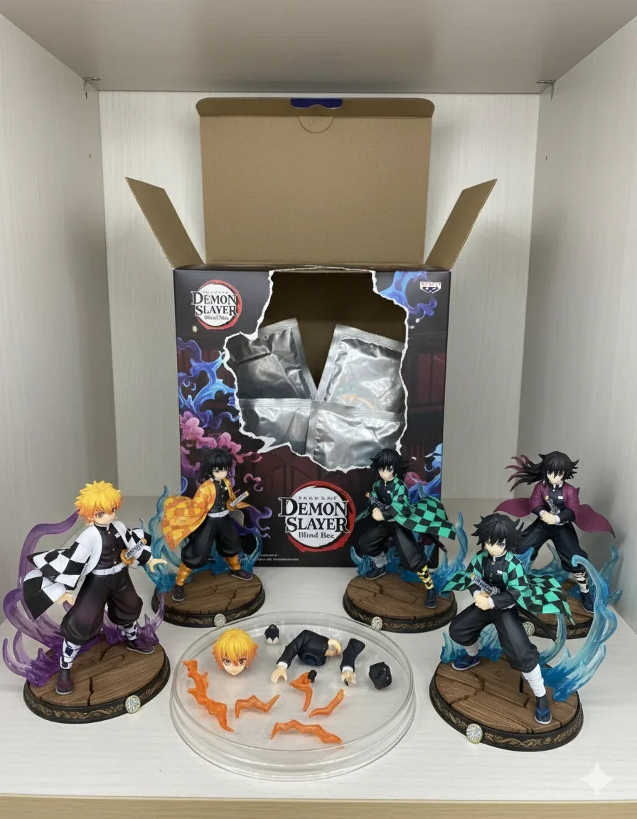 2026 Demon Slayer Mystery Box Lucky Box Collectible Anime Figures Kamado Tanjirou Nezuko Set Limited Edition Dolls for Fans