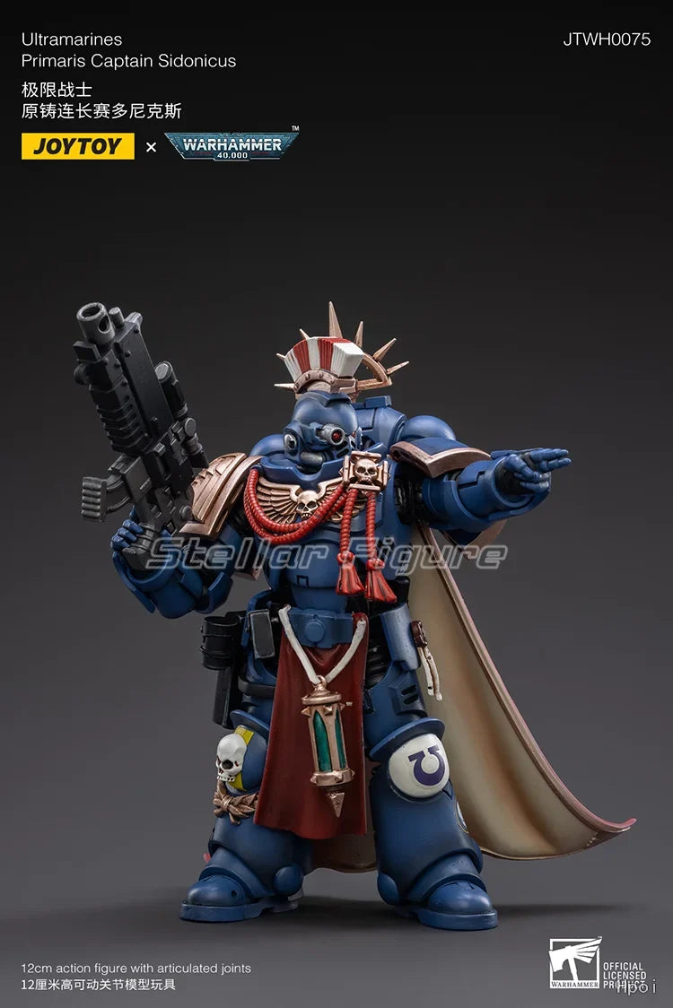 【SF】JOYTOY Warhammer 40K 1/18 Action Figure Ultramarines Primaris Captain Sidonicus Model Toys Gifts Collection