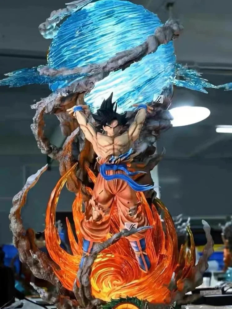 25cm Dragon Ball Figures Spirit Bomb Sou Goku Figures Super Saiya Statue Figure Model Pvc Doll Collection Toys Gift