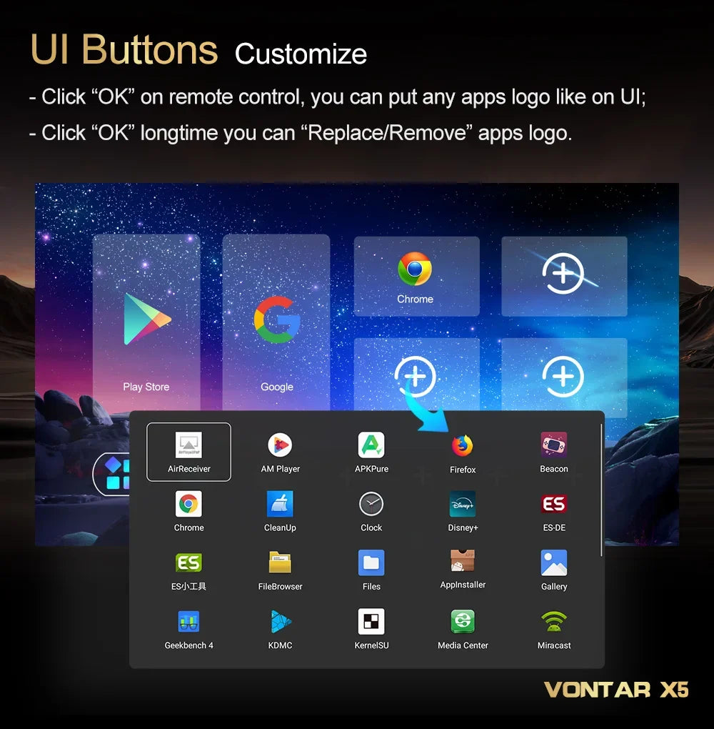VONTAR X5 Android 14 TV Box Amlogic S905X5M(S905A) 4GB 128GB 32GB 64GB 1000M Wifi6 4K AV1 Google Play Media Player Set top box