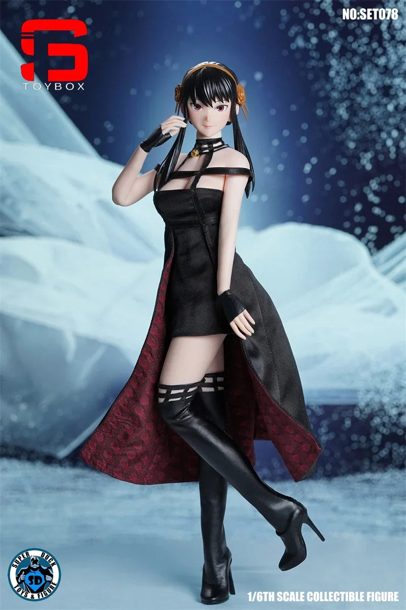 In Stock SUPER DUCK SET078 1/6 Thorn Princess Yor Head Sculpt Costume Clothes Model Fit 12'' TBL S34A Female Action Figure Body