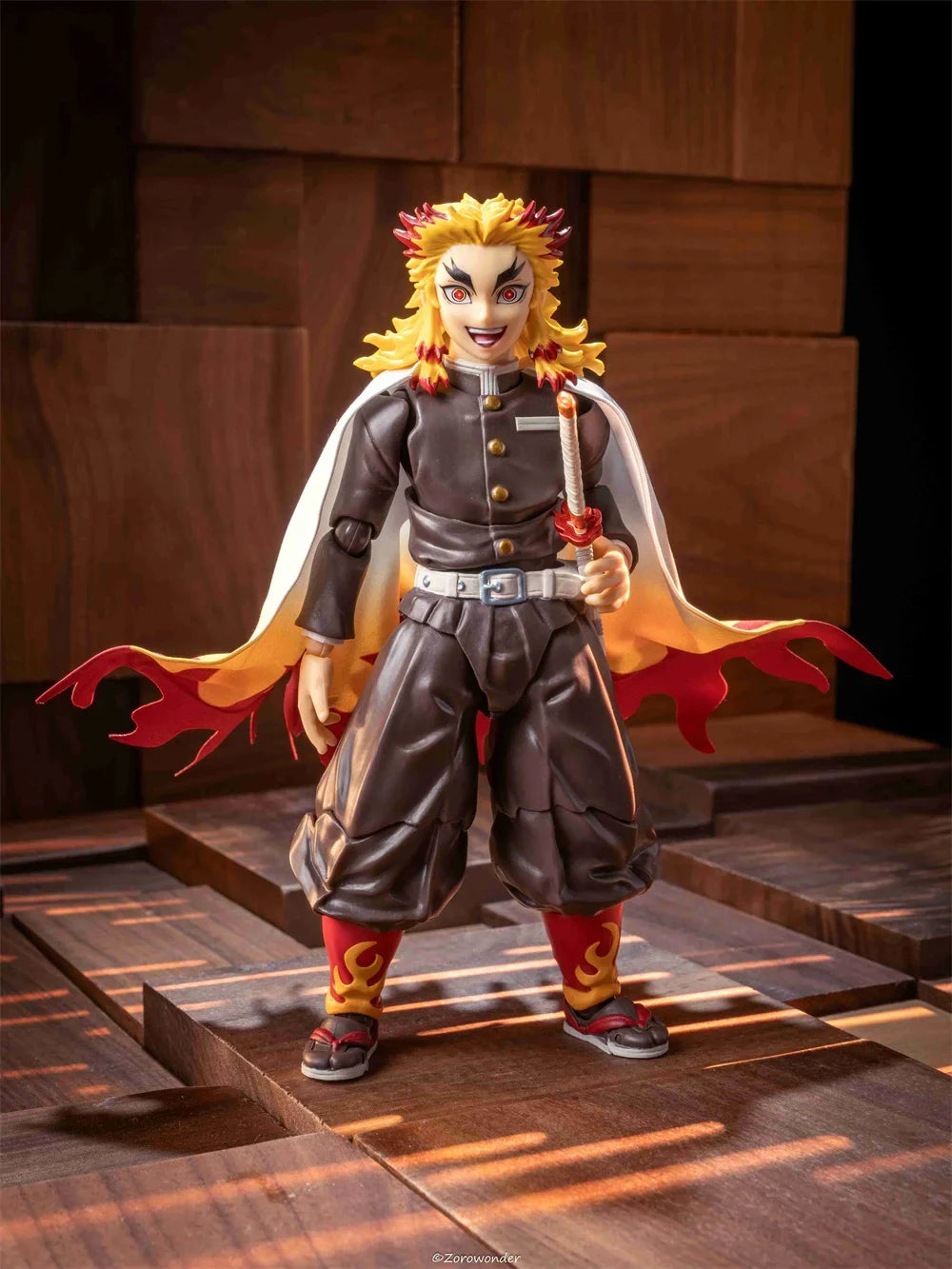 Demon Slayer 1/12 Male Soldier Anime BUZZmod Kyojuro Rengoku Flame Hashira Cape Cloak  For 6in Action Figure Model Toys