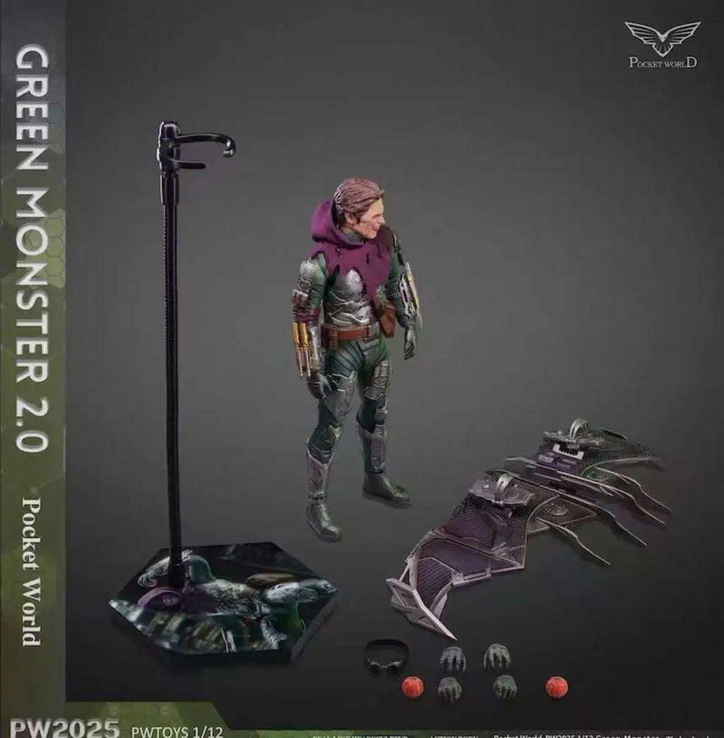 PWTOYS Original 1/12 Mobile Doll Soldier Handheld Model Series Green Goblin Anime Action Figure Model Toys Model Gifts for Boys