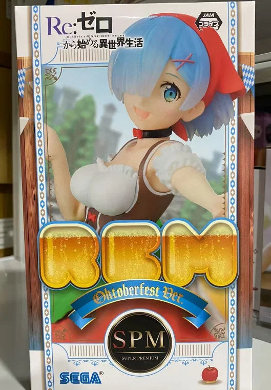 Original Anime Re:Zero Starting Life in Another World Ram Emilia Oktoberfest Ver. Action Figure Desktop Ornaments Model