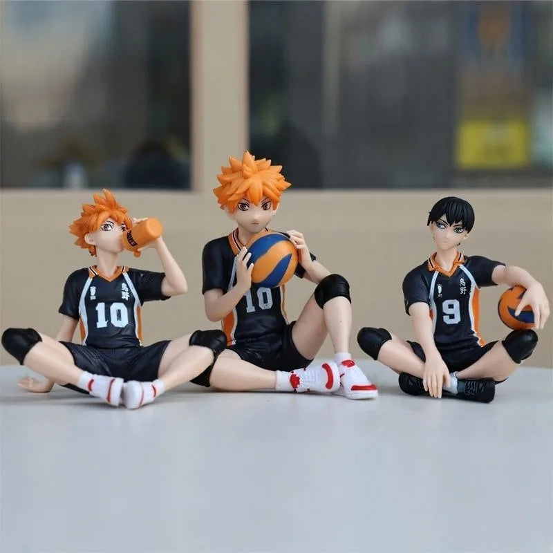 Anime Haikyuu Hinata Shoyo Kageyama Tobio Action Figures Sitting Pose PVC Model Volleyball Desktop Ornaments Collection Gift
