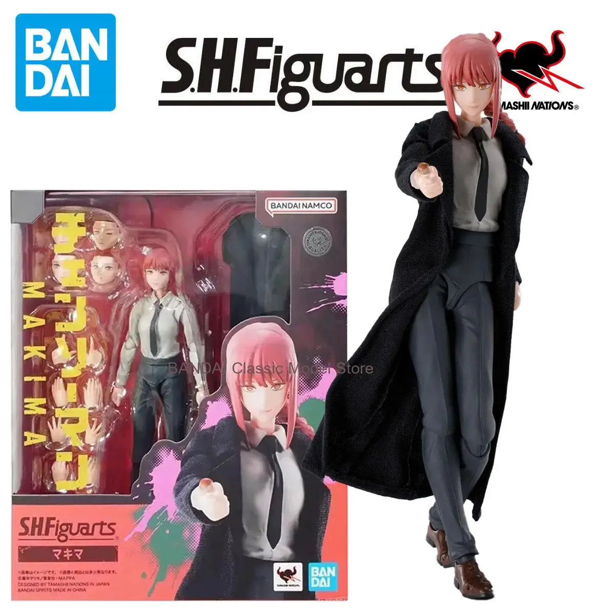 Bandai Original Genuine Figure Chainsaw Man Model Kit SHF Makima Joints Movable Collection Action Figure Model Boys Toys Gifts