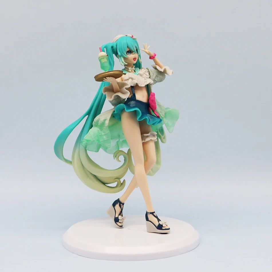 Judai Exceed Creative VOCALOID Hatsune Miku Melon Soda Float PVC Action Figure Model Doll Toys In Stock