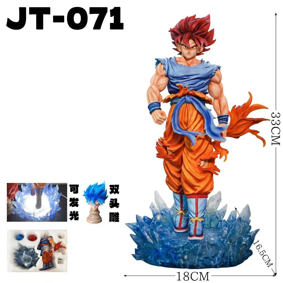 Jt Statue Dragon Ball Z Son Goku Figure Goku Blue Jt Led Base Super Saiyan Action Figures Collection Model Toys Gift