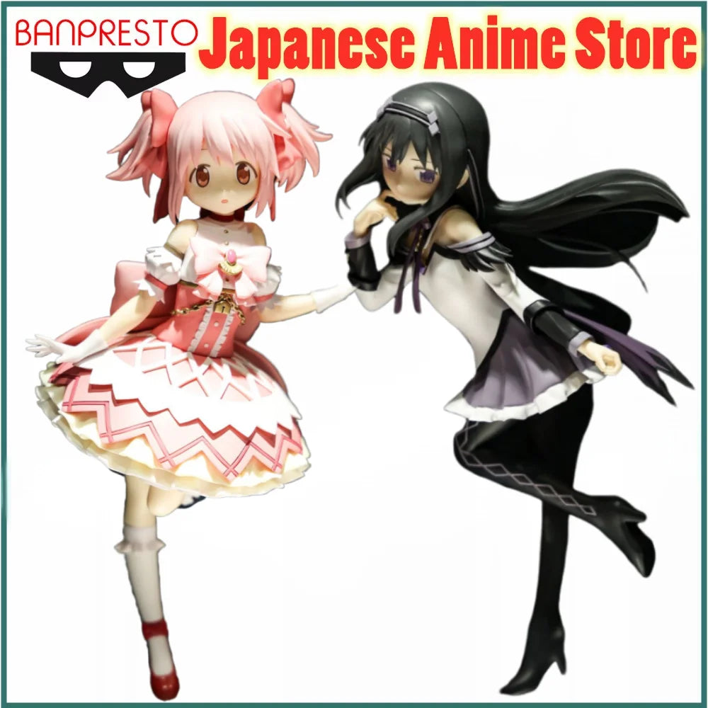 Original Banpresto Puella Magi Madoka Magica Anime Kaname Madoka & Akemi Homura Action Figurine Model Figuarts Collection Decora