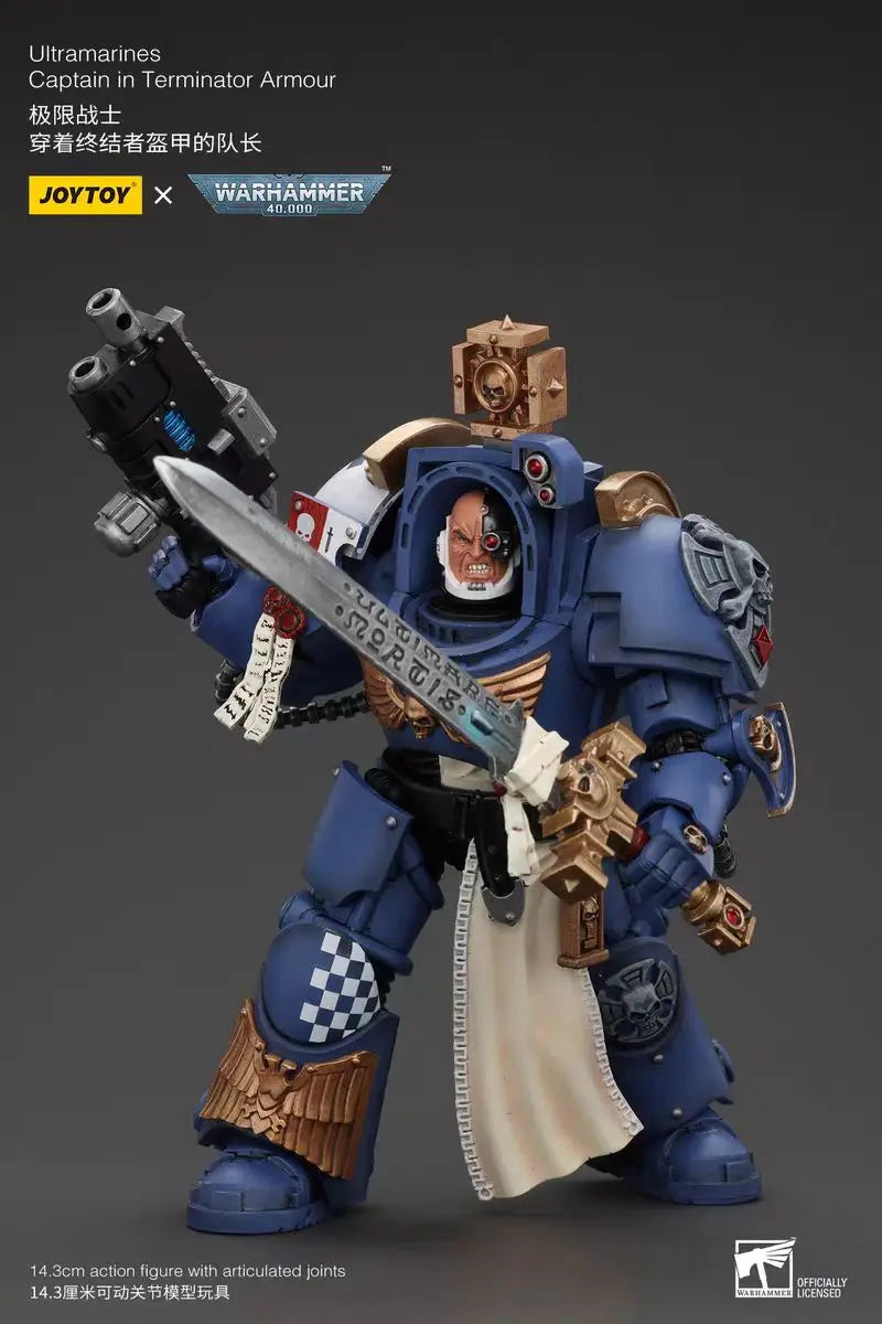 【In Stock】JOYTOY Warhammer 40K Ultramarines Captain in Terminator Armour 1/18 Action Figures Models Toys