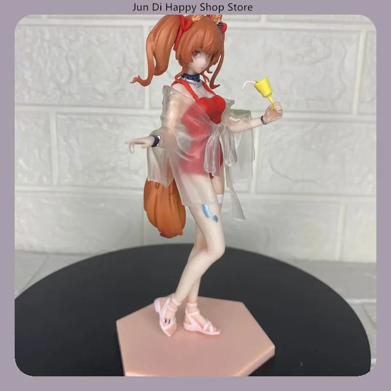 17cm Arknights Angelina Summer Swimsuit Standing Pose Anime Figure Model Statue Collection Desktop Decoration Ornament Toy Gift