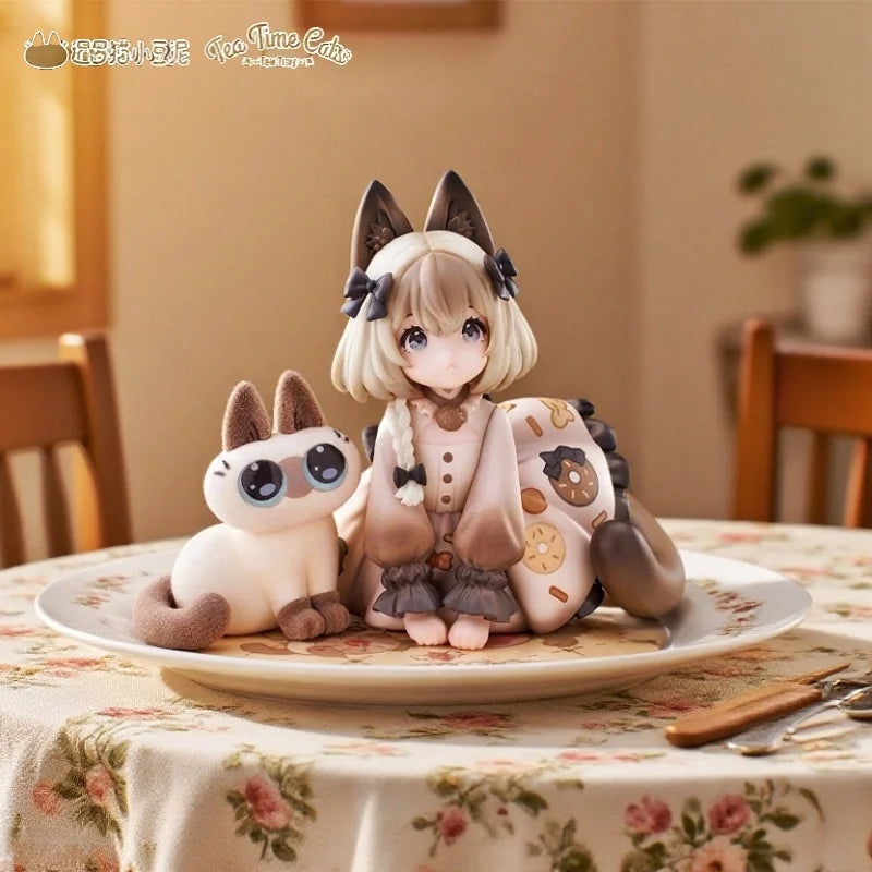 Ribose Tea Time Cat×Siamese Cat Little Beans Friendship Collaboration Set Special Ver Anime Figure Desktop Cute Figures Toy Gift