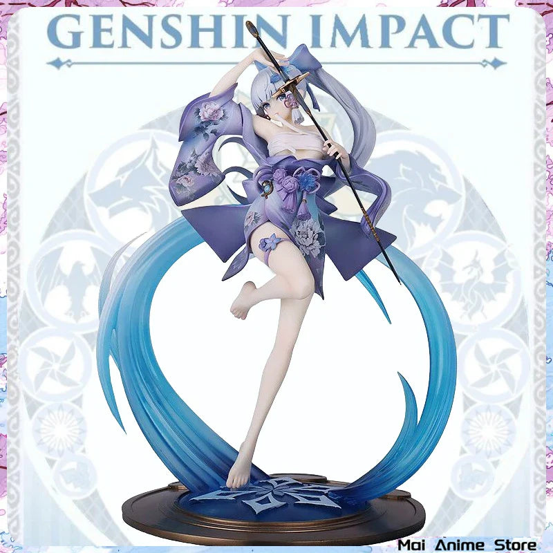 Genshin Impact Ayaka Anime Figur Sexy Mädchen Actionfiguren Kamisato Ayaka Kleidung Abnehmbare Figur Sammelpuppe Modell Geschenk