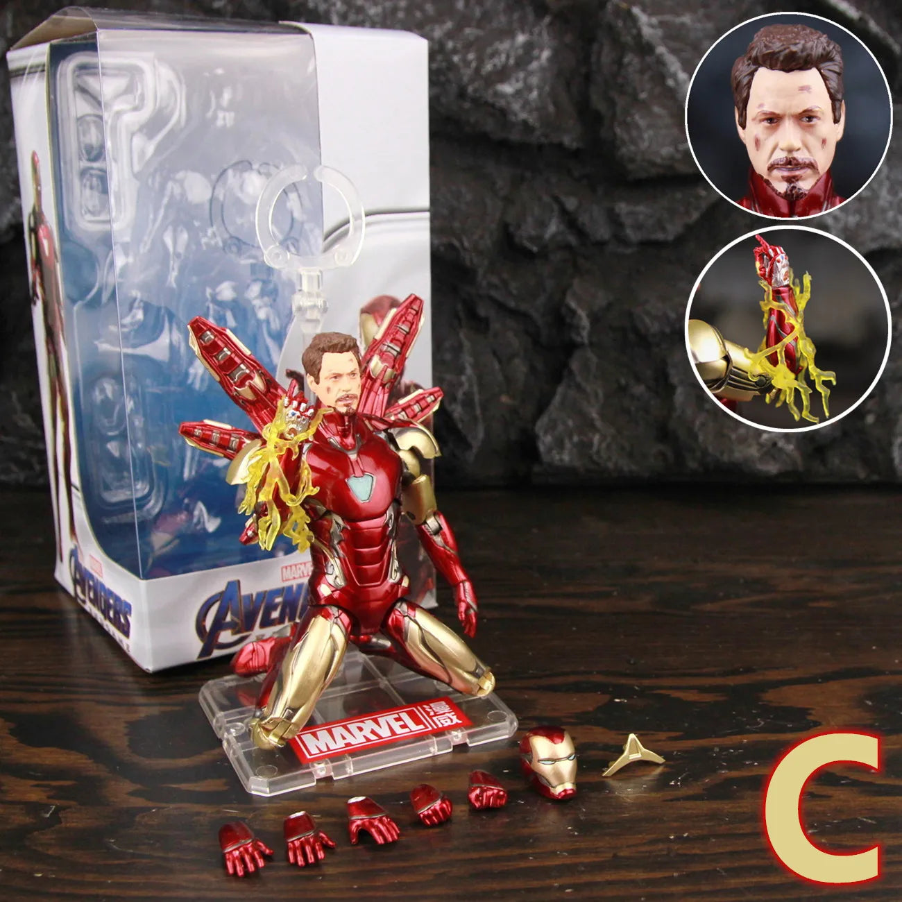 ZD Toys Marvel Iron Man MK85 2.0 LED 7" Action Figure The Infinity SAGA Mark LXXXV 1.0 Mark 85 Hologram Shield Nano Weapons Doll