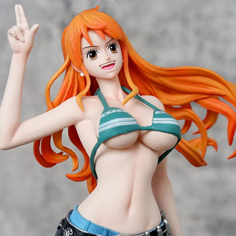 One Piece Action Figure 25cm C2 Nami Figuras Manga Figurine One Pieces GK Statue Model Ornaments Toys Anime Peripheral Kids Gift
