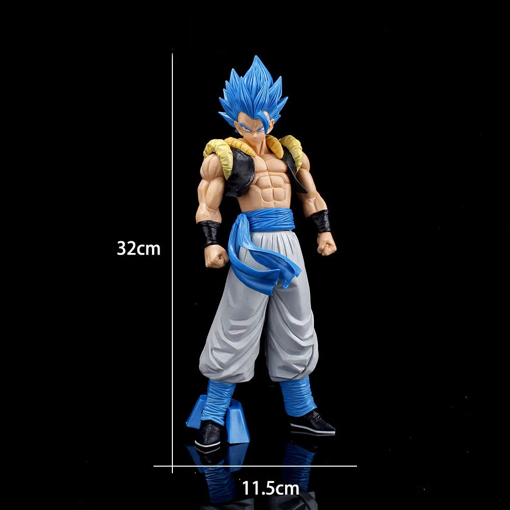 32CM Dragon Ball Super Gogeta Super Saiyan Blue Hair Standing Large Model Toy Gift Ornament Aciton Figure Collectible Doll PVC