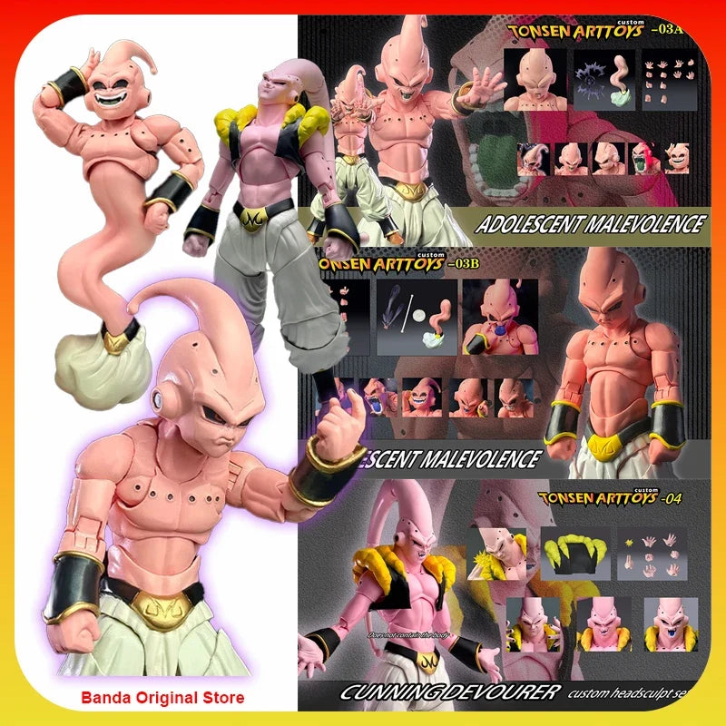 100% In Stock Original Tonsenarttoys Dragon Ball SHF Majin Buu Adolescent Malevolence Anime Action Collection Figures Model Toys
