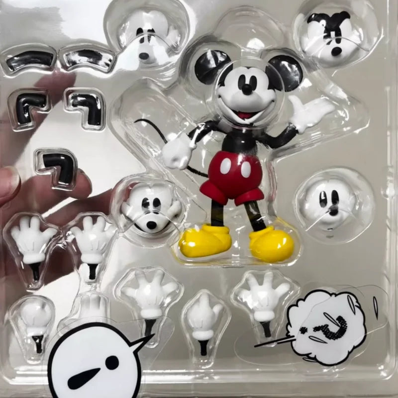 In Stock Original Disney 1936 Mickey Mouse Kaiyodo Revoltech Colorful Mickey Action Figures Anime Ornaments Collection Gifts Toy