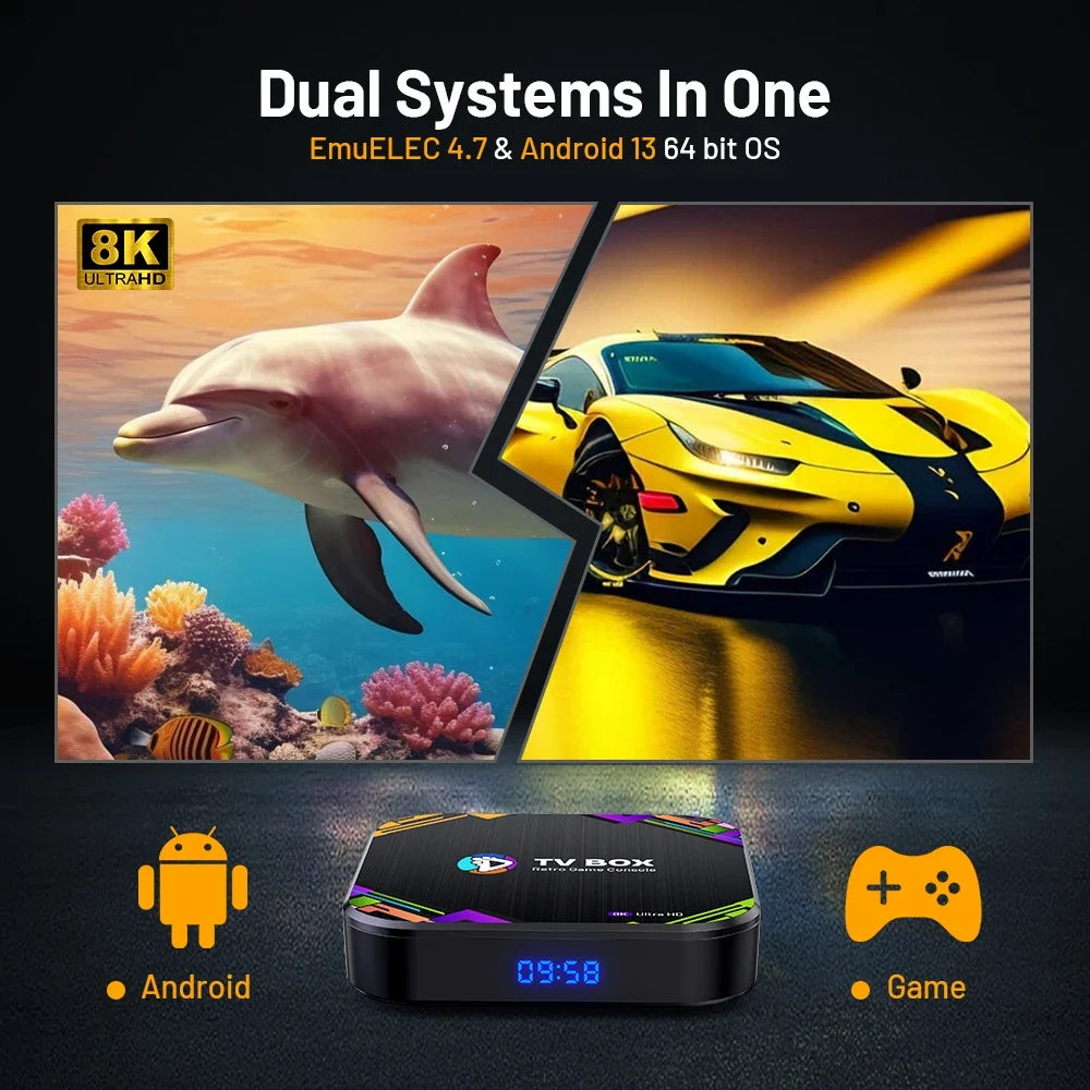 KINHANK Super Console X8 Retro Game Console With 30000 Games For PS1/PSP/DC/N64/MAME Game TV Box 8K HD Output with Controller