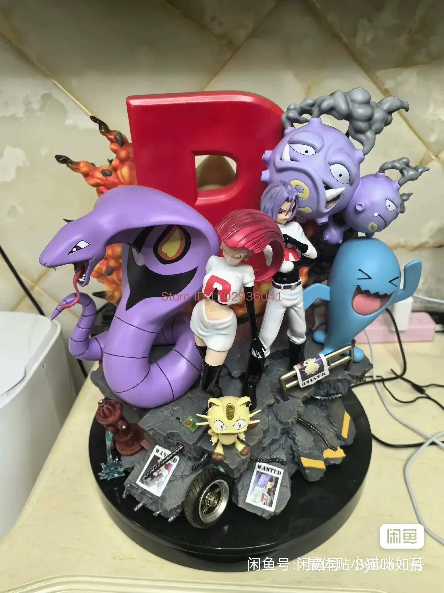 Pokemon Egg Rocket Team Shuttle Galaxy Collectible Action Figure - Handmade Doll Statue Large Pendant for Desktop Decoration