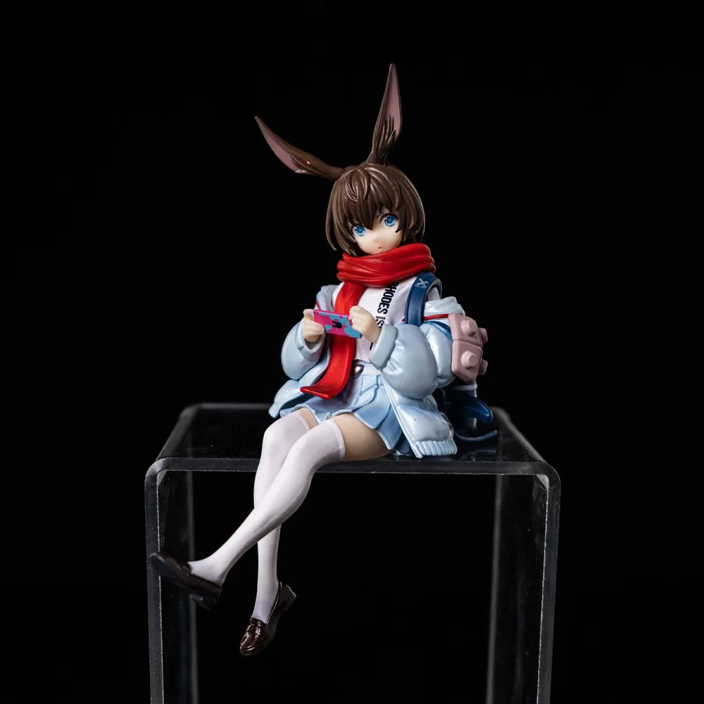 15CM Anime Figure Arknights Amiya Trendy Clothing Sitting Instant Noodle Press Energy Connection Model Toy Gift Action Figure