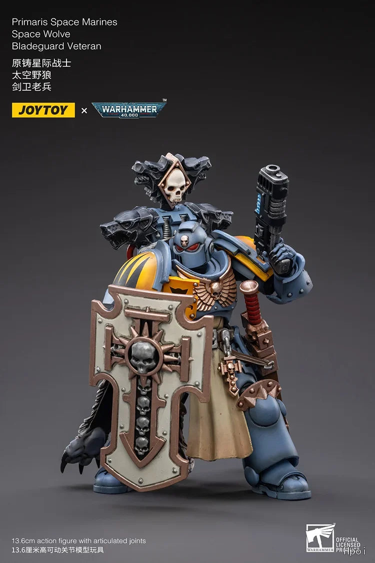 In Stock Original JOYTOY Warhammer 40K Pmaris Space Marines Space Wolve Bladeguard Veteran Figures Model Action Figure Toys