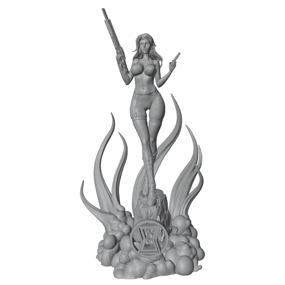 1/24 Female 	Warrior Resin Model Kits Unassembled And Unpainted GK Miniature 3D Printed Gray Model Figurine DIY Doll Collection