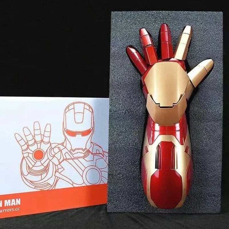 NEW Mk43 1:1 Avengers Marvel Iron Man Glowing Arm Gloves Cosplay Performance Props Wearable Figure Toys Dolls Gifts