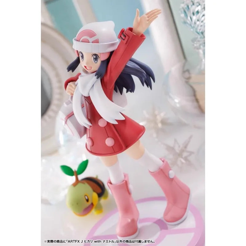 KOTOBUKIYA Original Pokemon Anime Figure ARTFX J Dawn Turtwig Action Figure Toys for Kids Gift Collectible Model Ornaments