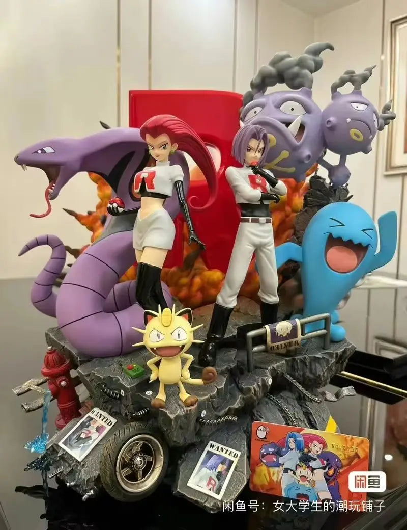 PokéMon Egg Rocket Team Shuttle Galaxy Musashi Kogoro Meow Meow Anime Gk Handmade Doll Statue Large Pendant Desktop Collection