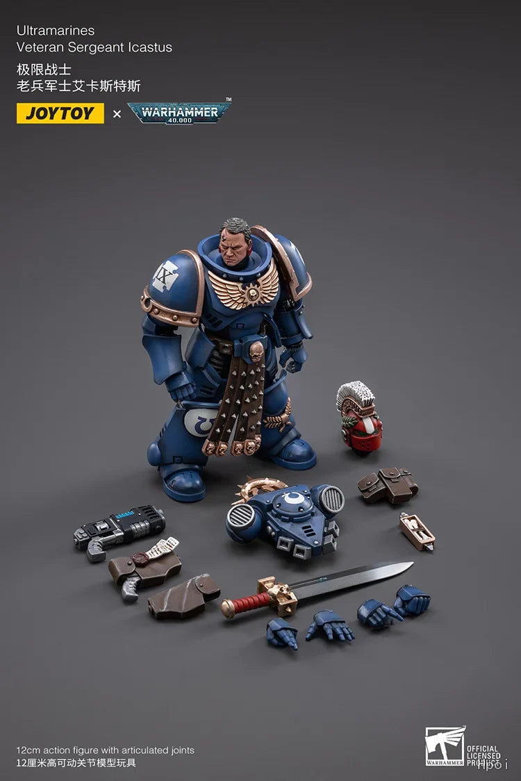 【FS】JOYTOY  Warhammer 40K  Scale 1/18 Action Figures Ultramarines Veteran Sergeant Lcastus Models Toys Gifts