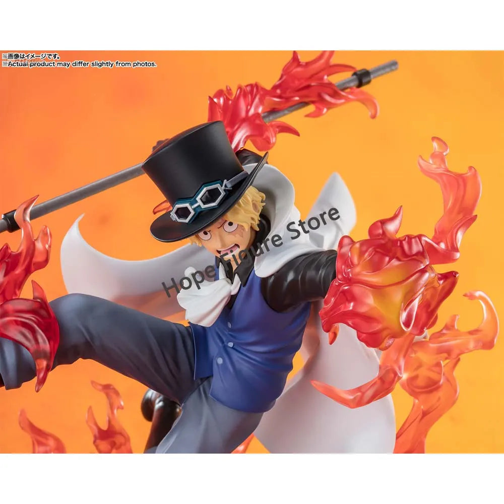 In Stock Original BANDAI Figuarts ZERO One Piece Fire Fist Rook Check Sabo Figure Anime Genuine Model Boxed Toy