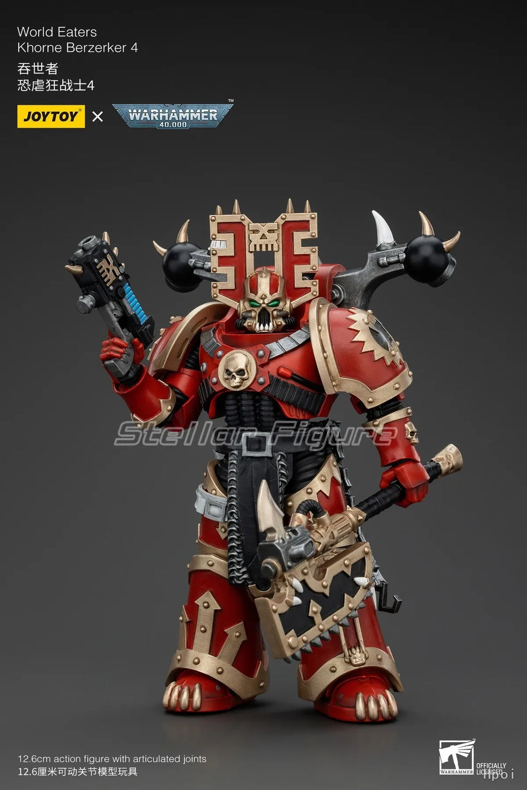 【SF】JOYTOY 1/18 Action Figure Warhammer 40K  World Eaters Khorne Berzerker 4  Prime Model Toy Gift
