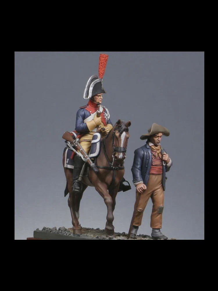 Resin soldier 1/32 54MM   ancient officer soldier WITH HORSE  Model Unassambled Unpainted  Figure Building Kit