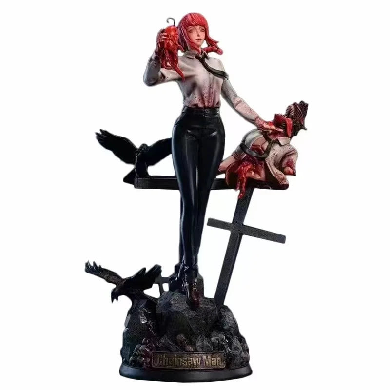 Erciyuan Chainsaw Man Action Figure Makima - Collectible Toy Model with Replaceable Body And Chain Saw Tool for Fans of Anime