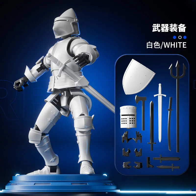 Ritter-Actionfiguren Paladin 13 Gelenkige bewegliche Formwandelnde Roboter 3D-gedruckte Schaufensterpuppen-Charakter-Montagespielzeuge Kindergeschenke