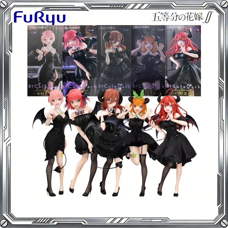 FuRyu Genuine BiCute Dark The Quintessential Quintuplets Anime Nakano Nino Miku Itsuki Action Figure Toys Gift Model Ornaments