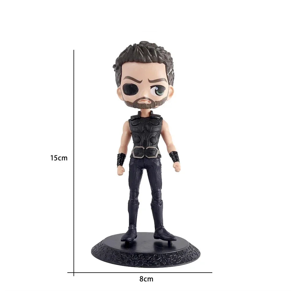Popular Q Version Big Head The Avengers 8-17.5cm Figure Superman Supergirl Batman Spider Man Model Ornaments Anime Periphery Toy