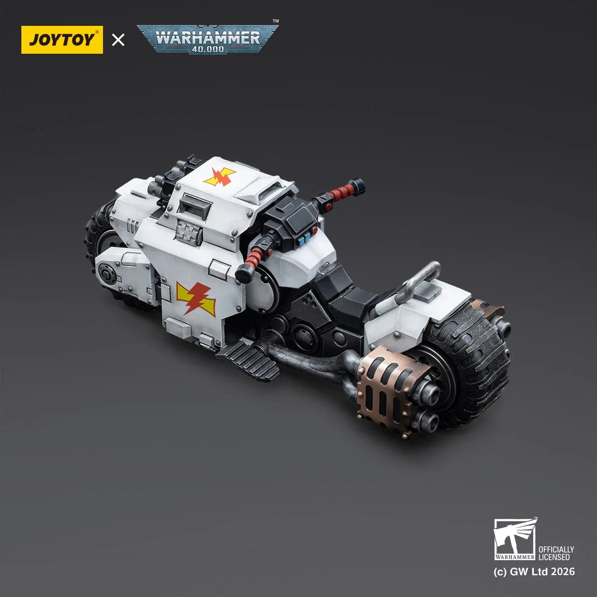 【Pre Sale】Original JOYTOY 1/18 Action Figure Warhammer 40000 White Scars Raider-pattern Combat Bike Model Toy Collection