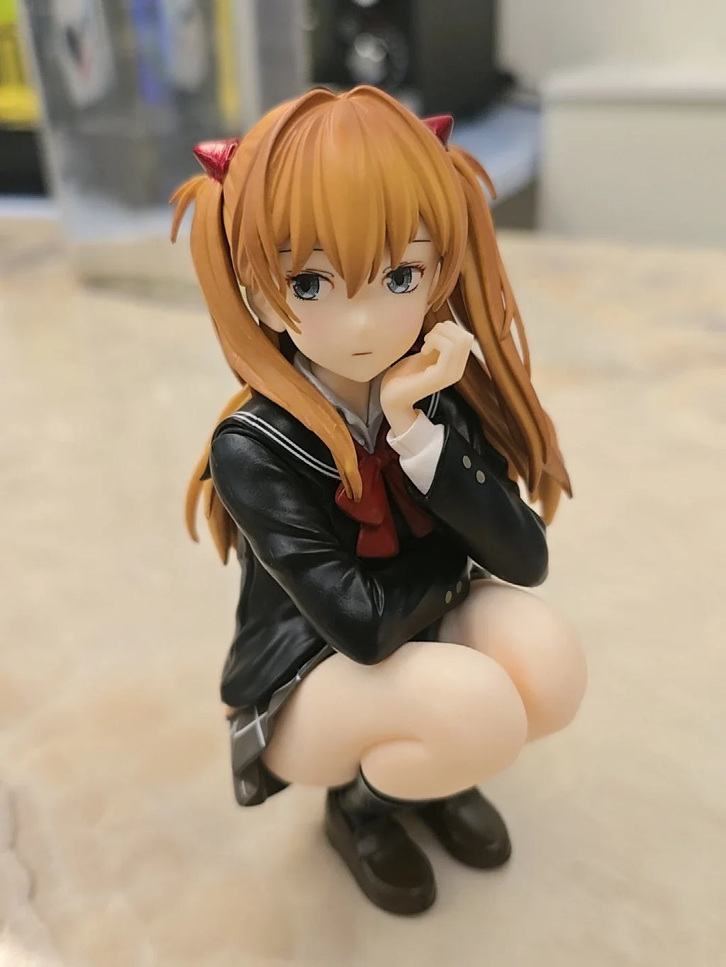 Asuka Langley Soryu Action Figure College Wind Beautiful Young Girl Computer Case Collection Model