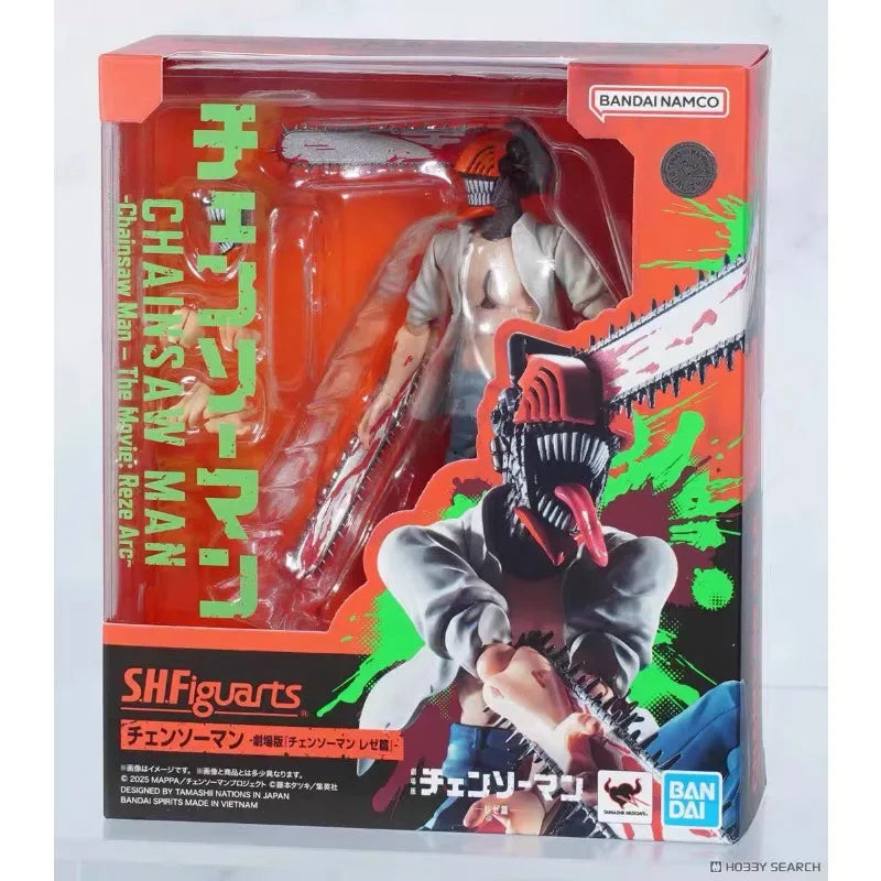 BANDAI shf  Chainsaw Man Denji 100% Original genuine PVC Action Anime Figure Model Toys Figure Collection Doll Gift