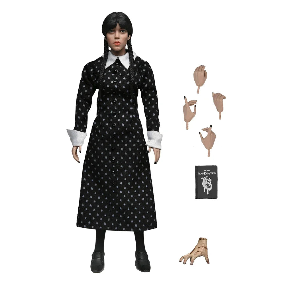 NECA Wednesday - Wednesday Addams (Classic Dress) 8” Clothed Action Figure Model Doll Garage Kit